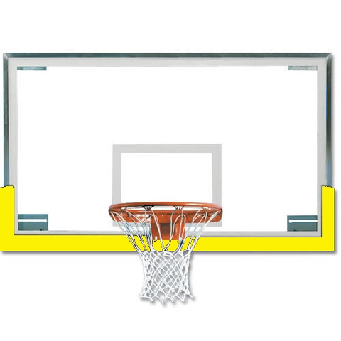 Gold Spalding Superglass Collegiate and High School Basketball Backboard and Goal Package