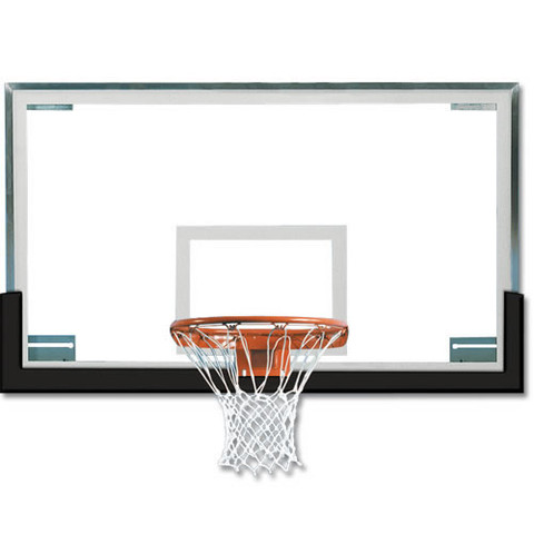 Orange Spalding Superglass Collegiate and High School Basketball Backboard and Goal Package