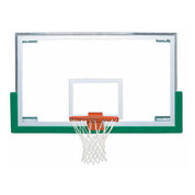 Bison Official High School Basketball System Backboard Rim and Scarlet Padding Package