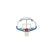 Bison Fan-Shaped Glass Basketball Backboard with Shooters Square and Black Padding