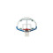 Bison Fan-Shaped Glass Basketball Backboard with Shooters Square and Grey Padding