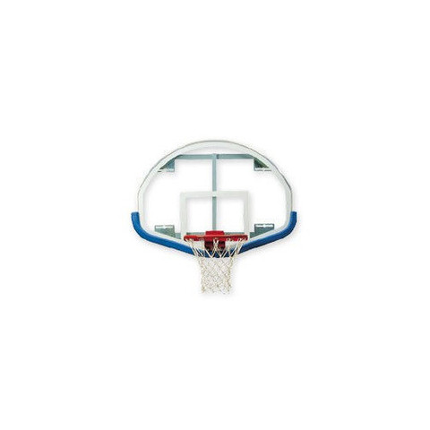 Bison Fan-Shaped Glass Basketball Backboard with Shooters Square and Scarlet Padding