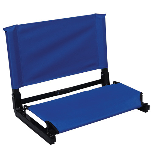 Kaganoon Stadium Seats With Back Support Cushion, Folding Stadium Seats For Bleachers Hold Up 400lbs, Wide Bleacher Seat With Shoulder Strap & Handle Comfort For Sports Events (Blue, 1pcs