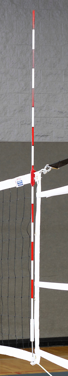 Official Red and White Stripped Volleyball Net Antenna - Head Coach Sports