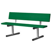 5' Portable Bench W/Back - Dk Green