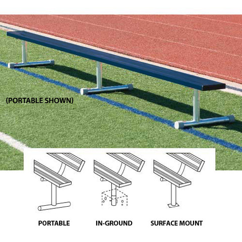 15' Portable Bench w/o Back (colored) - Blue