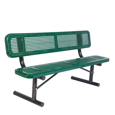 8' Bench w/ Back - Portable Perforated