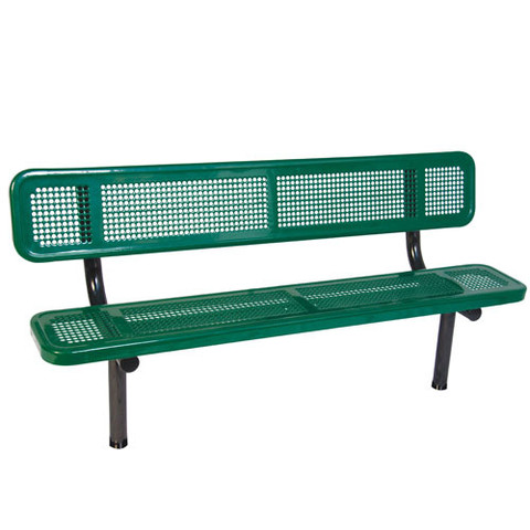 8' Bench w/ Back - In-Ground Perforated