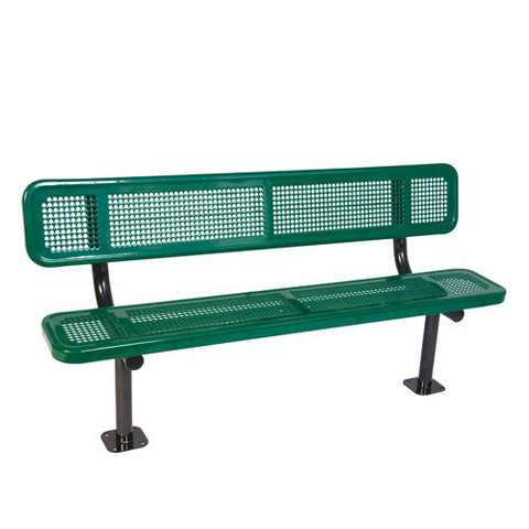 6' Bench w/ Back -Surface Mnt Perforated