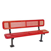 8' Bench w/ Back-Surface Mnt Perforated