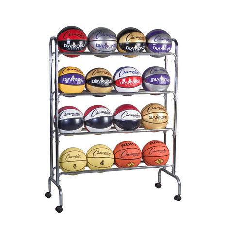 Portable Vertical Ball Cart for 16 Basketballs