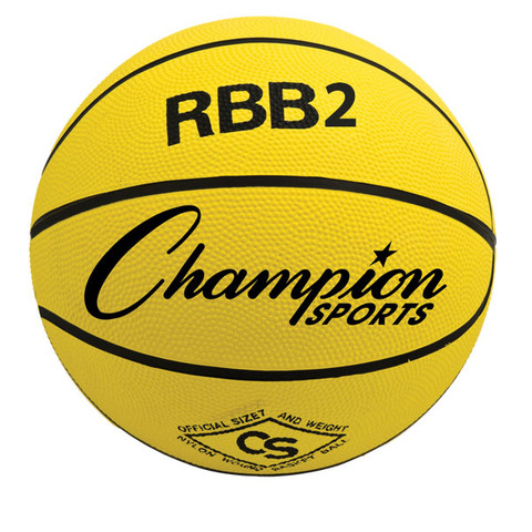 Champion Sports Junior Size Pro Rubber Basketball - Yellow