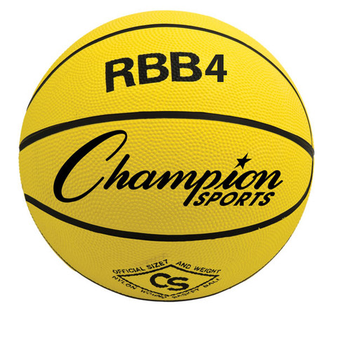 Champion Sports Intermediate Size Pro Rubber Basketball - Yellow