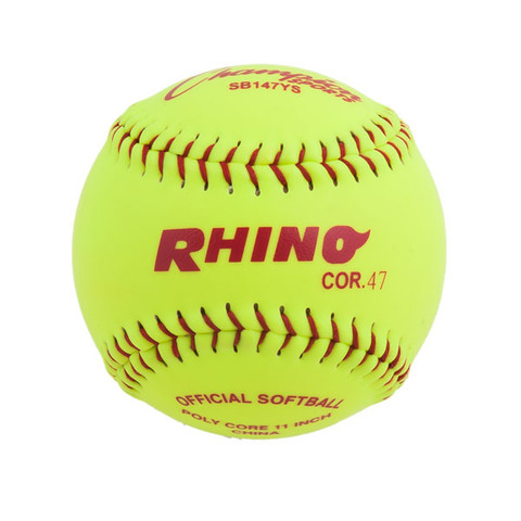 11" Softball Optic Yellow Synthetic Leather Cover - 47 Poly Core