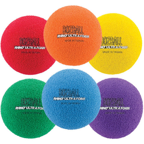 Assorted Color Rhino Foam No-Bounce Ball Set of 6