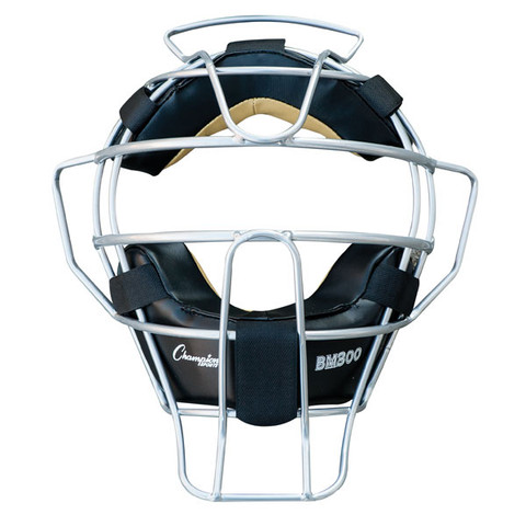Ultra Lightweight Umpire Face Mask with DryTek Leather Pads for Fast Dry - Black
