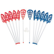 Plastic Blue and Red Full Soft Lacrosse Stick Set