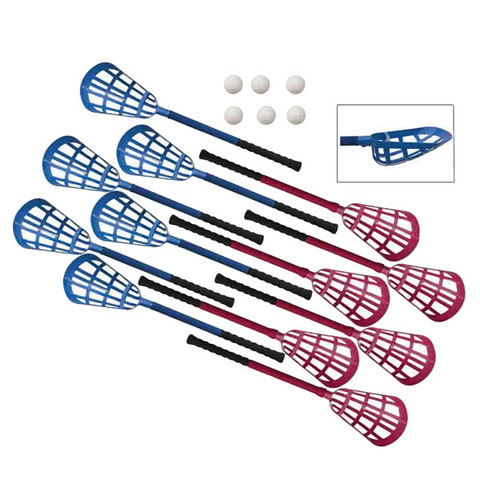 Ultra Foam Grip 12 Stick Lacrosse Set - 6 Royal Blue and 6 Red