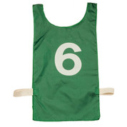 Green Heavyweight Nylon Numbered 1-12 Pinnie Vest Set of 12