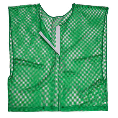 Green Adult Size Velcro Front Deluxe Mesh Scrimmage Vest - Ideal for Football & Hockey