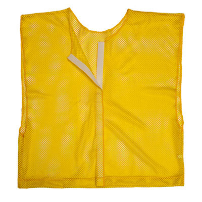 Yellow Adult Size Velcro Front Deluxe Mesh Scrimmage Vest - Ideal for Football & Hockey
