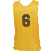 Adult Numbered Nylon Micro Mesh Practice Vest - Yellow