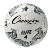 Elite Size 4 Soccer Ball with Synthetic Leather - White/Black