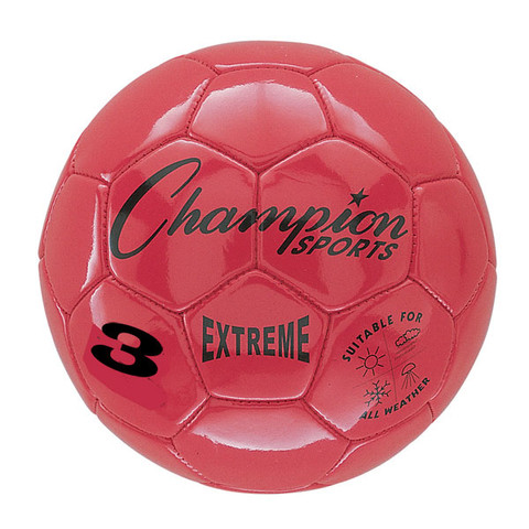 Red Extreme Series Size 3 Soccer Ball with Soft Touch Composite Leather