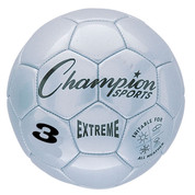 Silver Extreme Series Size 3 Soccer Ball with Soft Touch Composite Leather