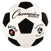 Black/White Retro Size 4 Soccer Ball