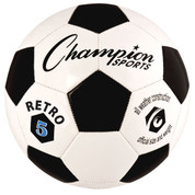 Black/White Retro Size 5 Soccer Ball