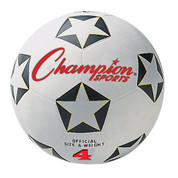 Champion Sports Rubber Cover Size 4 Soccer Ball - Black/White/Red