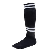 EVA Foam Sock Style Large Black Soccer Shinguard with Ankle Protector