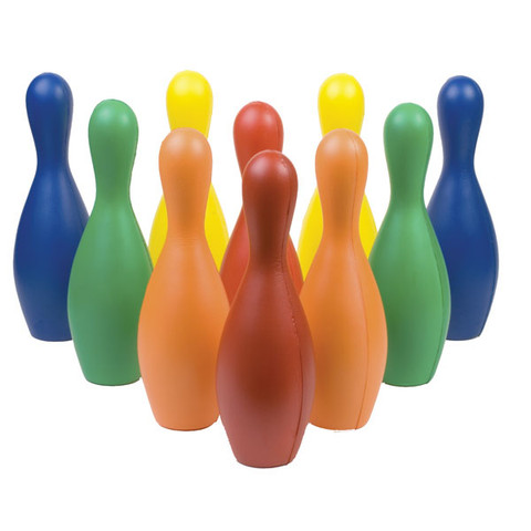 Multi-Color Foam Safe Bowling Pin Set, Indoor/Outdoor