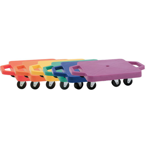 12-Inch Heavy-Duty Plastic Scooters With Handles, Set of 6