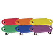 12-Inch Plastic Multicolor Scooters With Handles, Set of 6