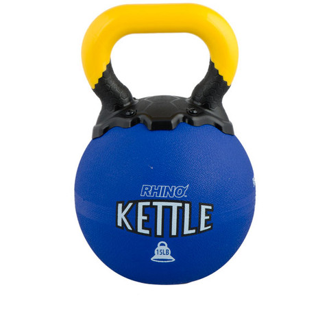 Rubber Exercise Kettle Bell 15lb RhinoÔøΩ Blue