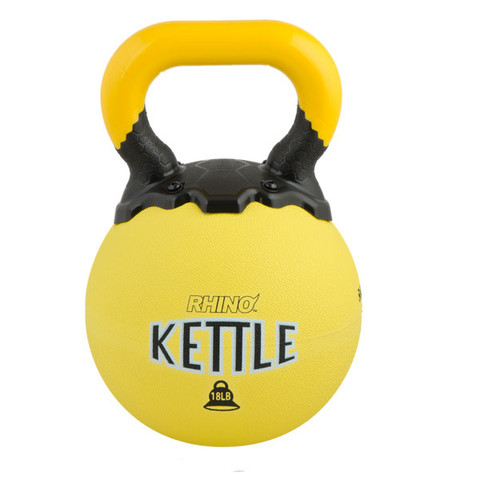 Rubber Exercise Kettle Bell 18lb RhinoÔøΩ Yellow