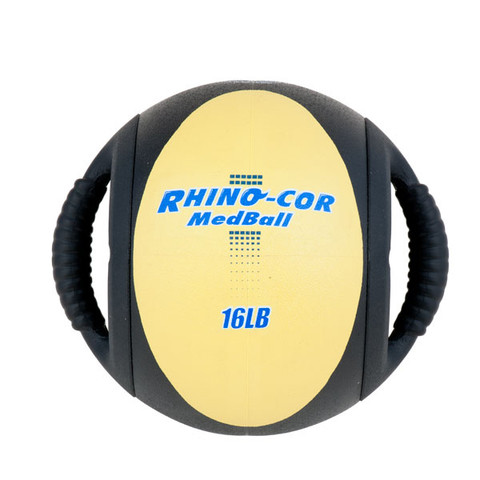 Dual Handle Medicine Ball 16lb Rhino-CorÔøΩ Yellow
