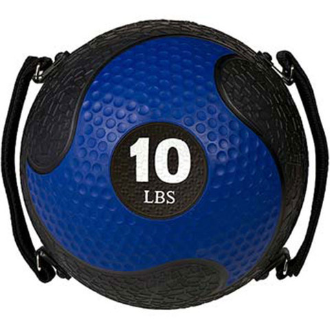 10lb Strength Exercise Medicine Ball Rhino Ultra Grip with Straps