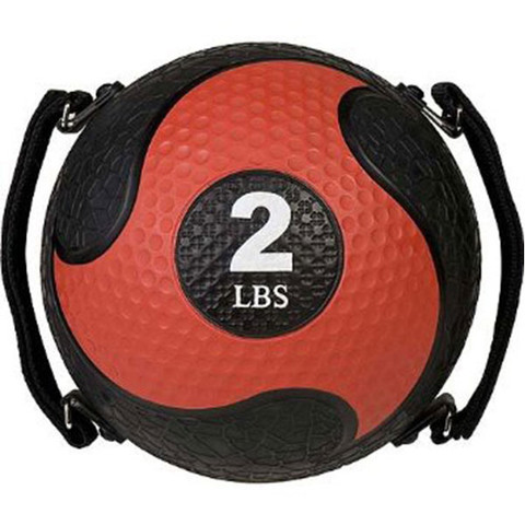 2lb Strength Exercise Medicine Ball Rhino Ultra Grip with Straps