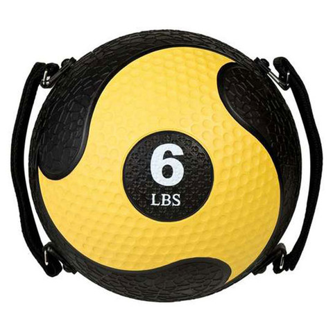 6lb Strength Exercise Medicine Ball Rhino Ultra Grip with Straps