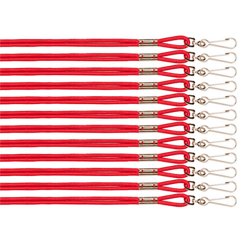 Red Heavy Duty Nylon Sports Coaches Lanyard