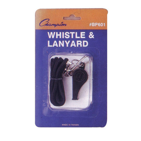 Plastic Sports Whistle With Nylon Lanyard