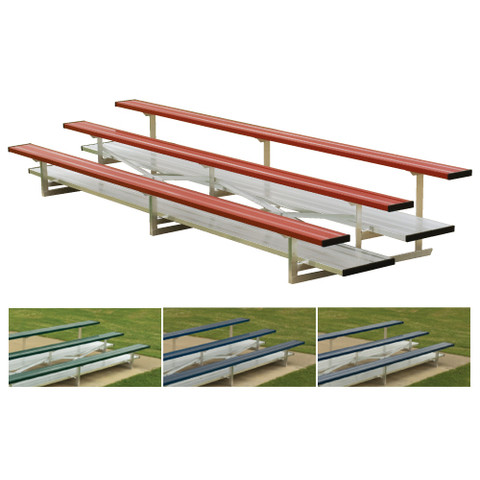 Portable Aluminum Bleacher-3 Row/30 Seat - Forest Green 15' long x 30" High x 60" Deep