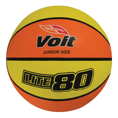 Junior Size Voit Lite 80 Orange and Yellow Rubber Basketball for Indoor or Outdoor Play