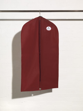 Full length picture of a plastic suit cover bag with window