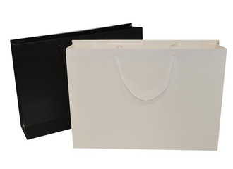 Picture of Black and White rope handled paper bags