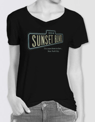 Sunset Boulevard Ladies Glitter Logo T-Shirt 