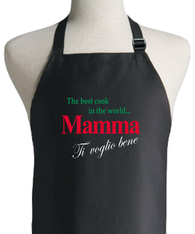 ITALIAN MOTHER BLACK APRON